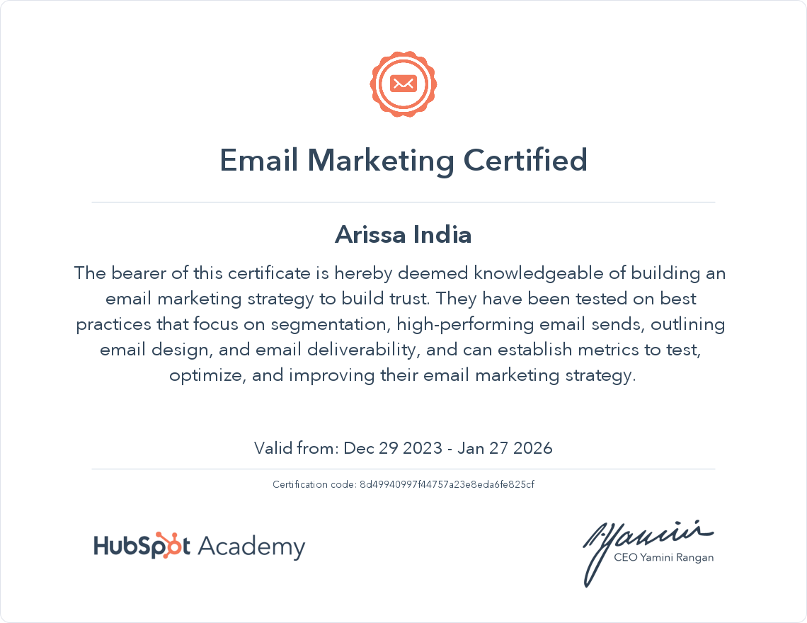 Email Marketing Certificate